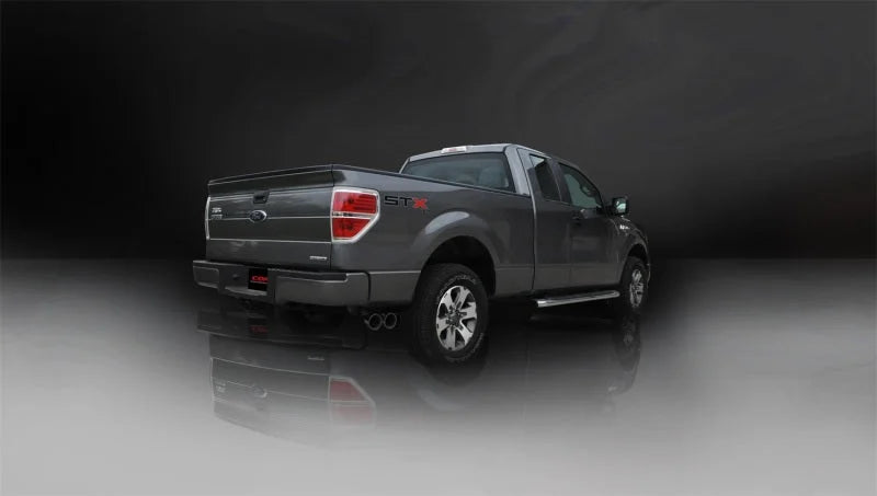 Corsa 2011-2014 Ford F-150 5.0L V8 Black Sport Cat-Back Exhaust - Side View