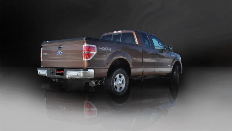 Corsa 2011-2014 Ford F-150 EcoBoost 3.5L V6 Polished Sport Cat-Back Exhaust - Side View
