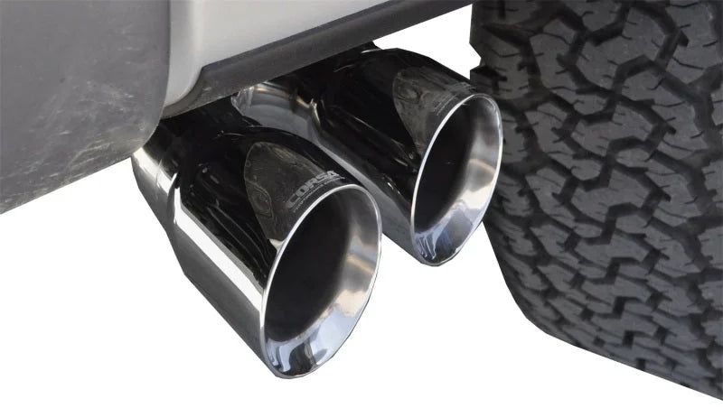 Corsa 2011-2014 Ford F-150 Raptor 6.2L V8 145in Wheelbase Polished Xtreme Cat-Back Exhaust - Side View