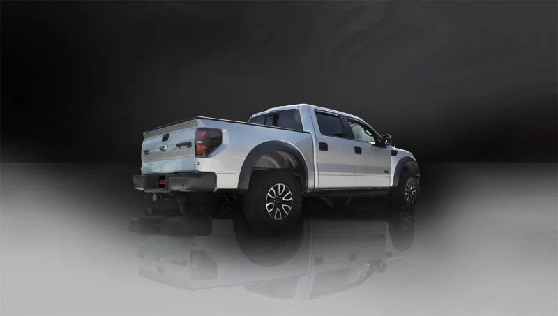 Corsa 2011-2014 Ford F-150 Raptor 6.2L V8 Black Sport Cat-Back Exhaust - Side View