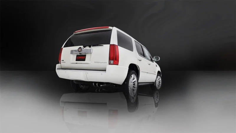 Corsa 2011-2014 GMC Yukon 6.2L V8 3in Cat-Back Single Side w Twin 4in Black Pro-Series Tips - Side View