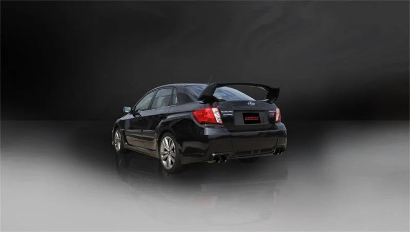 Corsa 2011-2014 Subaru Impreza Sedan STI 2.5L Turbo Manual Black Sport Cat-Back Exhaust - Side View