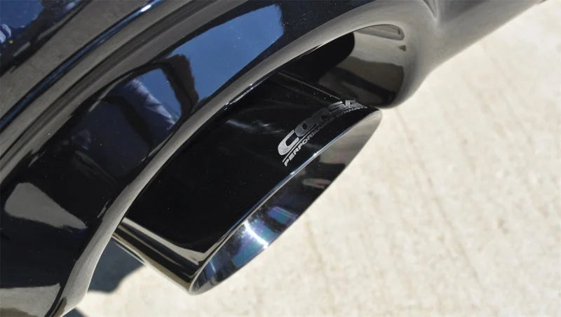 Corsa 2011-2021 Jeep Grand Cherokee Black 2.5in Dual Rear Exit Cat-Back Exhaust - Side View