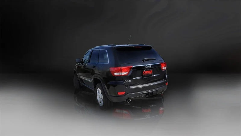 Corsa 2011-2021 Jeep Grand Cherokee Black 2.5in Dual Rear Exit Cat-Back Exhaust - Detail View