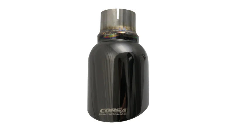 Corsa 2011-2024 Single Universal 2.5in Inlet / 4.5in Outlet Black PVD Pro-Series Tip Kit - Side View