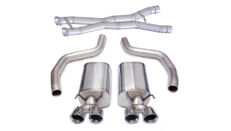 Corsa 2012-2013 Chevrolet Corvette C6 ZR1 Sport Cat-Back Dual Rear Exit w/ Twin 4.0in Pol Tips - Main Product View