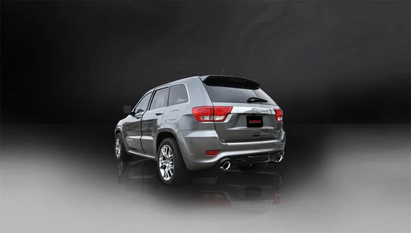 Corsa 2012-2013 Jeep Grand Cherokee 6.4L V8 Polished Sport Cat-Back Exhaust - Side View