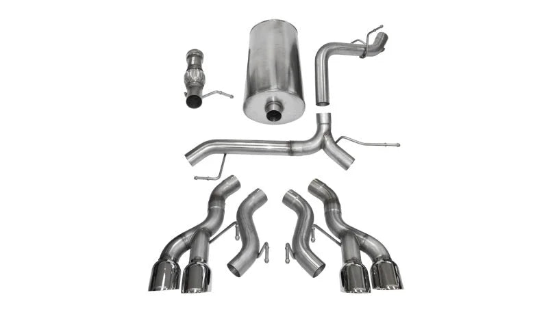 Corsa 2012-2014 Cadillac Escalade DUB 6.2L V8 Polished Sport Cat-Back Exhaust - Main Product View
