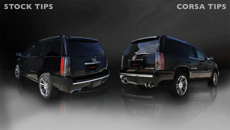Corsa 2012-2014 Cadillac Escalade DUB 6.2L V8 Polished Sport Cat-Back Exhaust - Side View