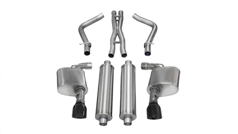 Corsa 2012-2014 Dodge Charger SRT-8 6.4L V8 Black Xtreme Cat-Back Exhaust - Main Product View