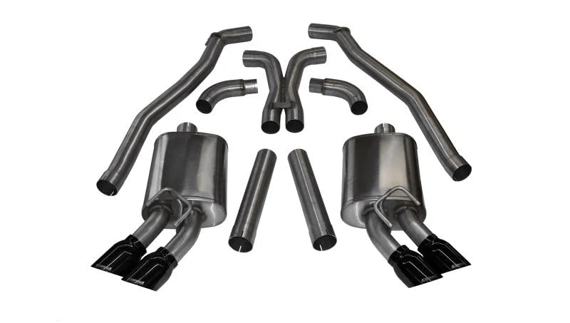 Corsa 2012-2015 Chevrolet Camaro Coupe ZL1 6.2L V8 Black Sport Cat-Back + XO Exhaust - Main Product View