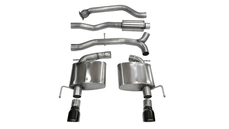 Corsa 2013-2019 Cadillac ATS Sedan 2.0L A/T Black Sport Dual Rear Cat-Back Exhaust - Main Product View