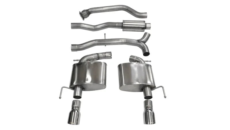 Corsa 2013-2019 Cadillac ATS Sedan 2.0L A/T Polished Sport Dual Rear Cat-Back Exhaust - Main Product View