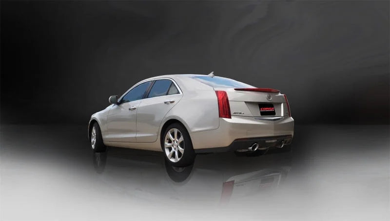 Corsa 2013-2019 Cadillac ATS Sedan 2.0L A/T Polished Sport Dual Rear Cat-Back Exhaust - Detail View