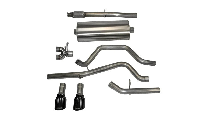 Corsa 2014-2019 C Sierra/Chevy Silv 1500 Crew Cab/Short Bed 5.3L V8 Black Sport Dual Rear CB Exhaust - Main Product View