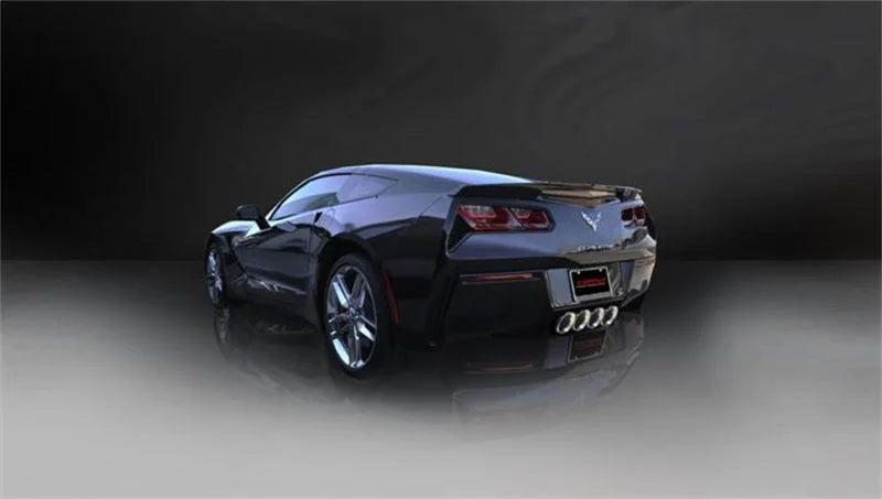 Corsa 2014-2019 Corvette C7 Coupe 6.2L V8 AT/MT 2.75in Valve-Back Dual Rear Exit Polished XtremeExh - Side View