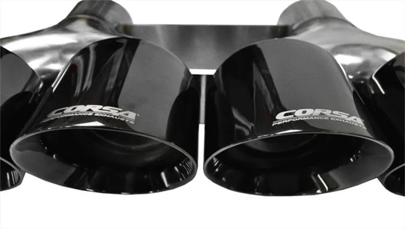 Corsa 2014-2020 Chevrolet Corvette 6.2L V8 Quad 45in Polished Black Pro-Series Tip Kit - Detail View