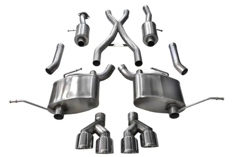 Corsa 2014-2021 Jeep Grand Cherokee 3.6L V6 Polished Sport Cat-Back Exhaust - Installation View
