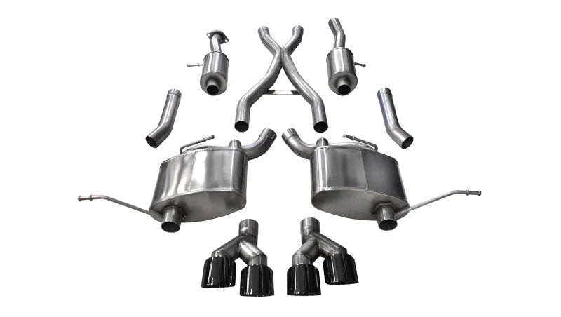 Corsa 2014-2021 Jeep Grand Cherokee Summit Edition Black 2.5in Dual Rear Exit Cat-Back Exhaust - Main Product View