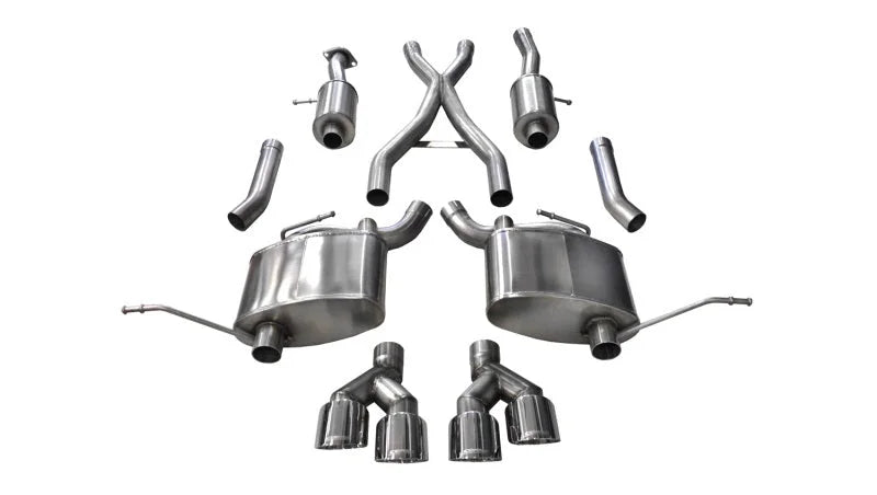 Corsa 2014-2021 Jeep Grand Cherokee Summit Edition Polished 2.5in Dual Rear Exit Cat-Back Exhaust - Main Product View