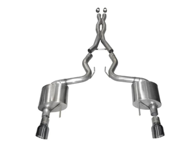 Corsa 2015-17 Ford Mustang GT Coupe 5.0L 3in Sport Cat-Back Exhaust Dual Rear Exit w/ Gun Metal Tips - Main Product View