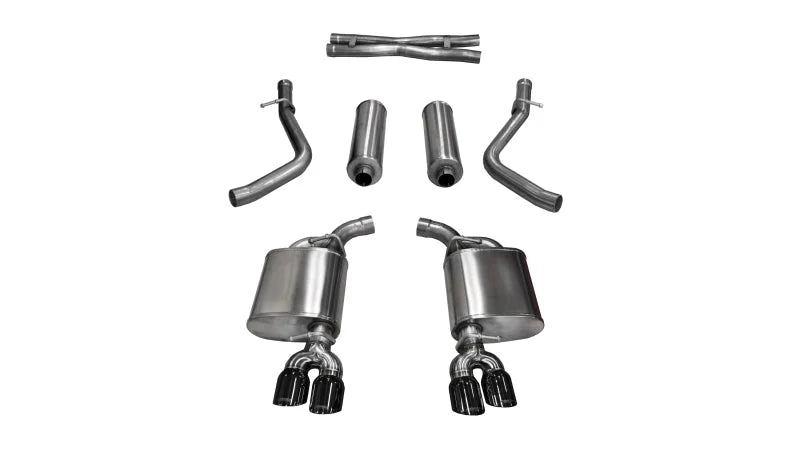 Corsa 2015-2016 Dodge Challenger Xtreme Cat-Back Dual Rear Exit with Twin 3.5in Black Pro-SeriesTips - Main Product View