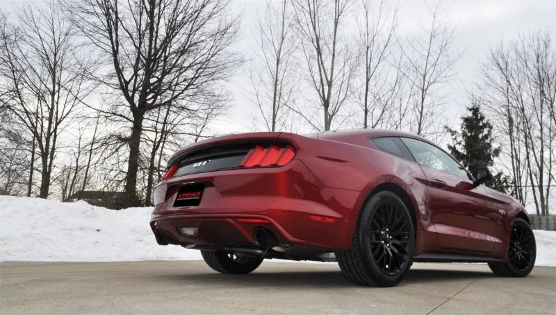 Corsa 2015-2017 Ford Mustang GT 5.0 3in Axle Back Exhaust Black Dual 4.5in Tip Sport - Back View