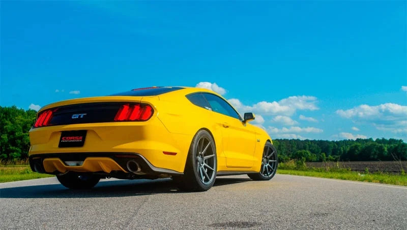 Corsa 2015-2017 Ford Mustang GT 5.0 3in Axle Back Exhaust Polish Dual Tips (Touring) - Side View
