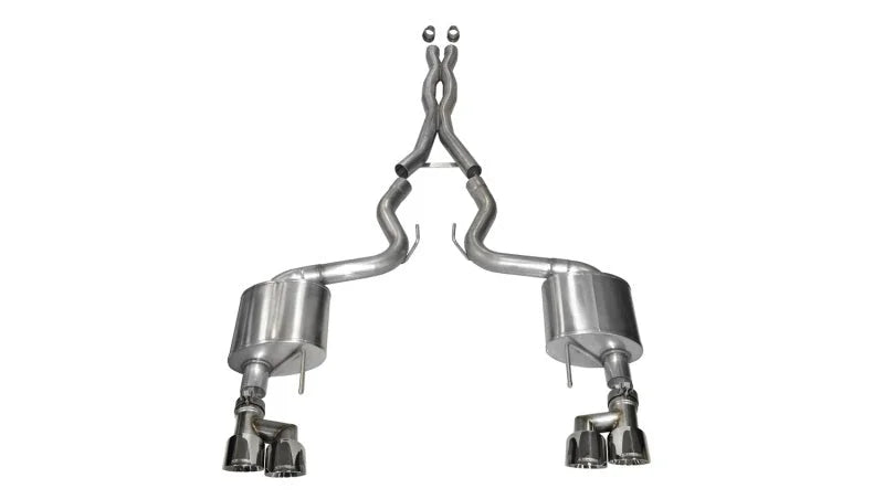 Corsa 2015-2017 Ford Mustang GT 5.0 3in Cat Back Exhaust Polish Quad Tips (Xtreme) - Main Product View
