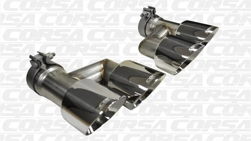 Corsa 2015-2017 Ford Mustang GT 5.0 Polish Quad Tips Kit - Main Product View