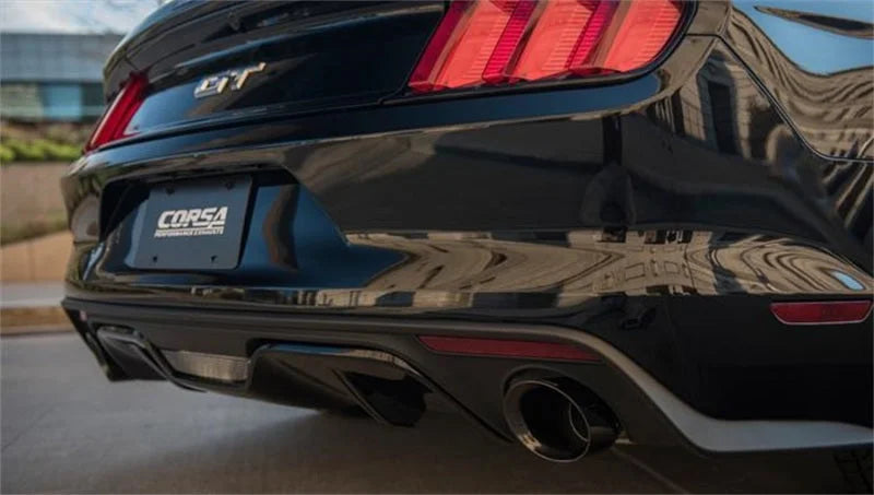 Corsa 2015-2017 Ford Mustang GT Convertible 5.0L V8 Black Xtreme Dual Rear Exit Exhaust - Detail View