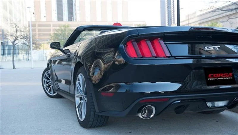Corsa 2015-2017 Ford Mustang GT Convertible 5.0L V8 Polished Xtreme Dual Rear Exit Exhaust - Side View