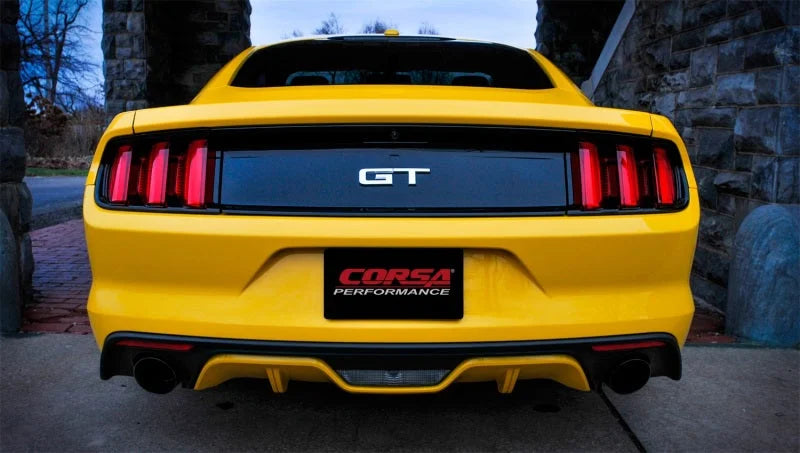 Corsa 2015-2017 Ford Mustang GT Fastback 5.0 3in Xtreme Cat Back Exhaust w/ Dual Black 4.5in Tips - Side View