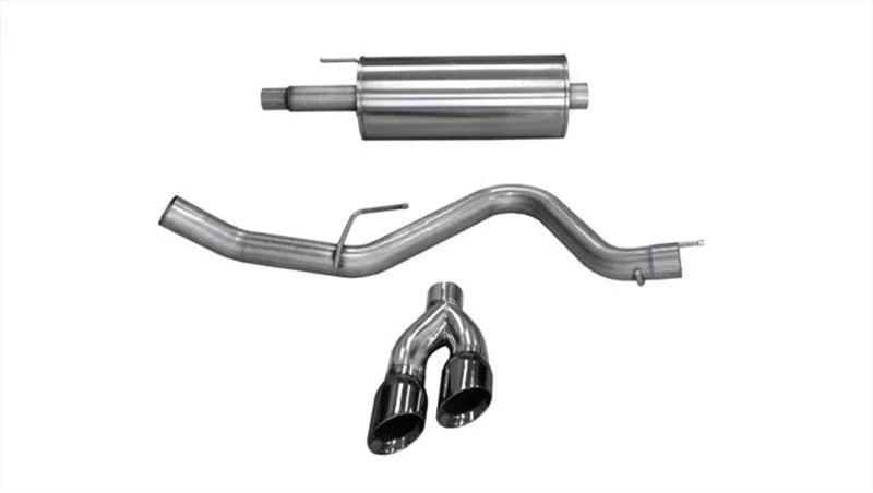 Corsa 2015-2020 Ford F-150 5.0L V8 (Super Crew Cab) Black Sport Single Side Dual 4in Tips CB Exhaust - Main Product View