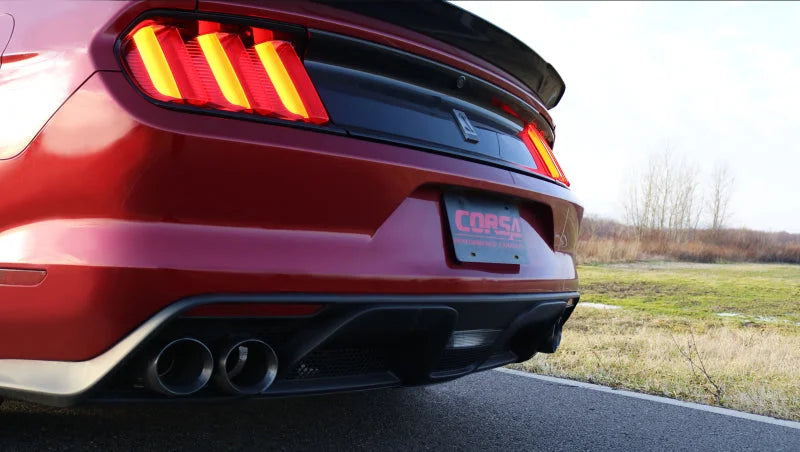 Corsa 2015-2020 Ford Mustang GT350 3in Double X Pipe Exhaust - Main Product View