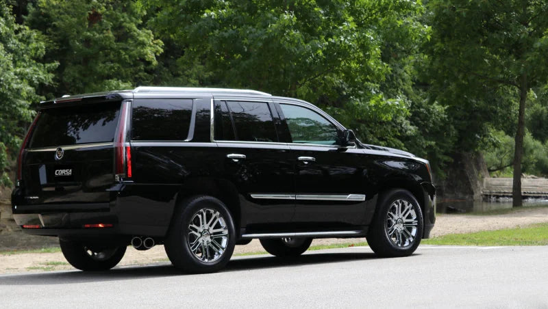 Corsa 2015-2020 GMC Yukon Denali 6.2L V8 Single Side Exit Cat-Back Exhaust w/ Polished Tips - Back View