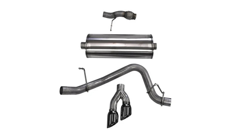 Corsa 2015-2020 ack Exhaust Sport 3in Single Side Twin Black 4in Tips 2015 Chevy Tahoe/GMC Yukon - Main Product View