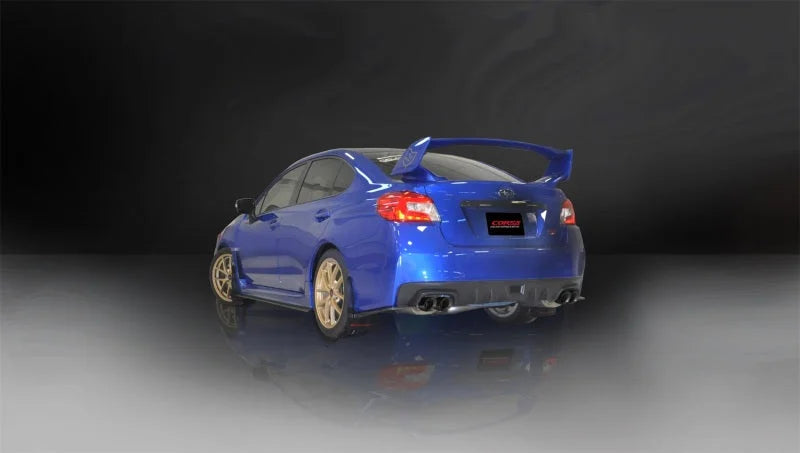 Corsa 2015-2021 Subaru WRX Cat Back Exhaust Black Quad 3.5in Tips *Sport* - Detail View