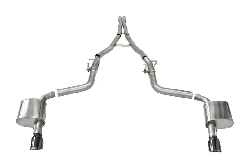 Corsa 2015-2023 Charger SRT/Hellcat/Redeye 2.75in Valved Catback DRE w/ Single 4.5in Blk PVD Tips - Main Product View