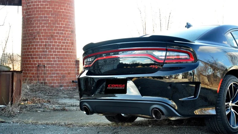 Corsa 2015-2023 Dodge Charger SRT / Scat Pack / R/T 6.4L Polished Sport Cat-Back Exhaust - Detail View