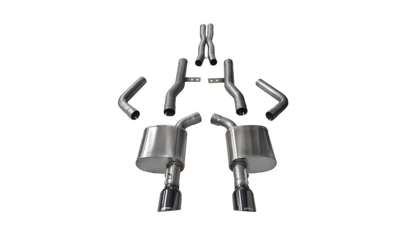 Corsa 2015-2023 Dodge Charger SRT/Scat Pack/R/T 6.4L Black Xtreme Cat-Back Exhaust - Main Product View