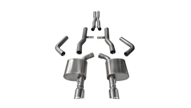 Corsa 2015-2023 Dodge Charger SRT/Scat Pack/R/T 6.4L Polished Xtreme Cat-Back Exhaust - Main Product View