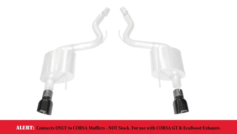 Corsa 2015-2025 Ford Mustang GT 3.0in Inlet / 4.5in Outlet Black PVD Tip Kit (For Corsa ExhaustOnly) - Main Product View