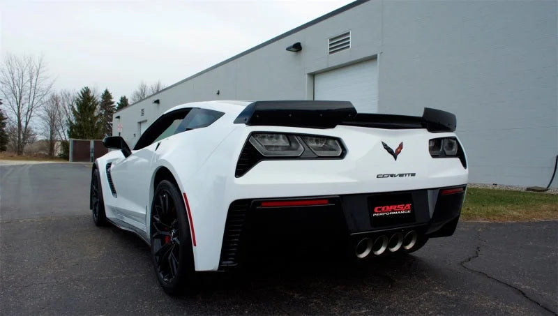 Corsa 2015+ Chevrolet Corvette C7 Z06 2.75in Dual Rear Xtreme Cat-Back Exhaust w/ Quad Polis - Side View