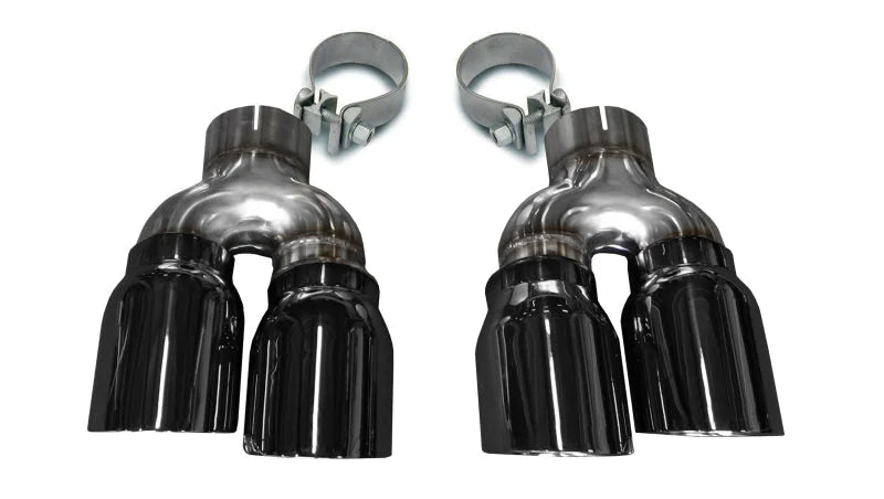 Corsa 2016-2019 Cadillac ATS 3.6T 4in Inlet / 4in Outlet Twin Black Tip Kit (For Corsa Exhaust Only) - Main Product View