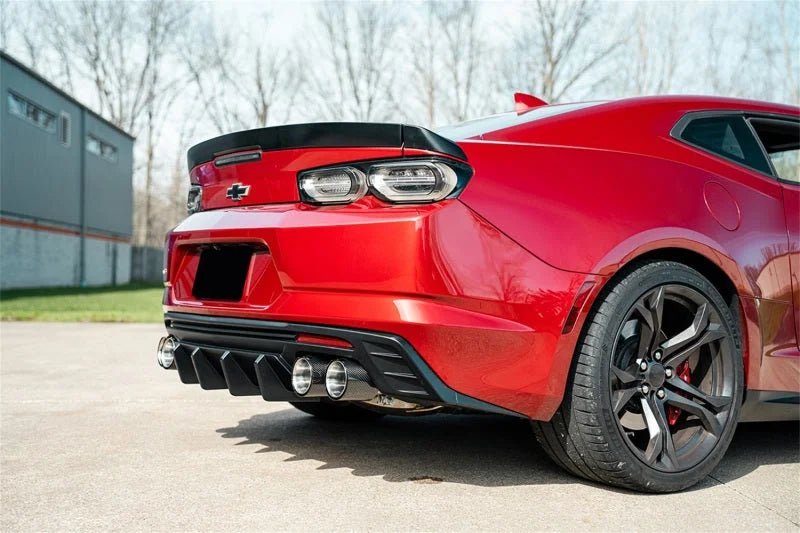 Corsa 2016-2024 Chevrolet Camaro SS / ZL1 Carbon Fiber 4.5in Twin Tip Kit - Side View