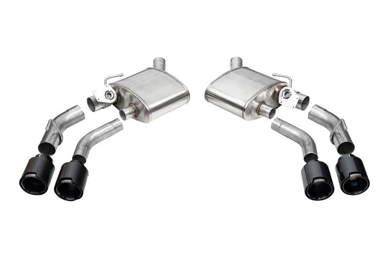Corsa 2016-2024 Chevrolet Camaro SS / ZL1 Valved Axle-Back Exhaust w/ Black Carbon Fiber Quad Tips - Main Product View