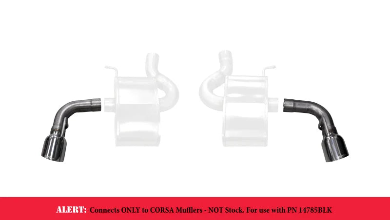 Corsa 2016-2024 Chevy Camaro SS 2.75in Inlet / 4.5in Outlet Polished Tip Kit (For Corsa ExhaustOnly) - Back View