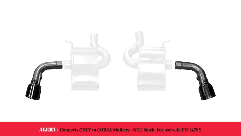 Corsa 2016-24 Chevy Camaro SS 2.75in Inlet / 4.5in Outlet Black PVD Tip Kit (For Corsa ExhaustOnly) - Side View
