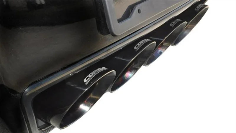 Corsa 2017-2019 Chevy Corvette Z06 3in Axle Back Exhaust Black Quad 4.5in Tip (Xtreme) - Side View